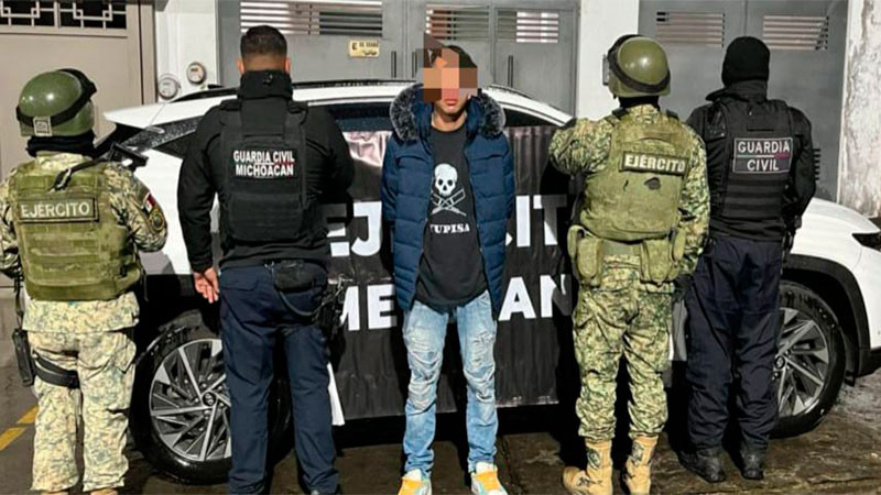 En Morelia, Michoacán: Detiene la Guardia Civil a hombre en posesión de un arma de fuego en la colonia Guadalupe Victoria