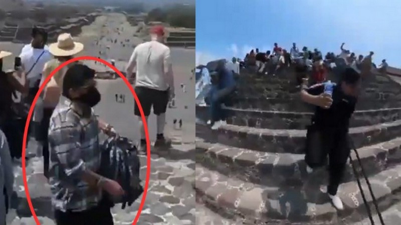 Video revela instantes previos al ataque en Teotihuacán; captan recorrido del agresor antes de la tragedia